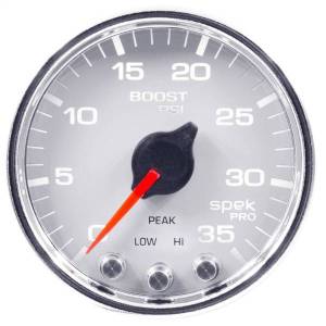 Autometer - AutoMeter GAUGE BOOST 2 1/16in. 35PSI STEPPER MOTOR W/PEAK/WARN WHT/CHROME SPEK-PRO - P30311 - Image 3