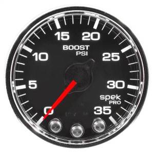 Autometer - AutoMeter GAUGE BOOST 2 1/16in. 35PSI STEPPER MOTOR W/PEAK/WARN BLK/CHROME SPEK-PRO - P30331 - Image 3