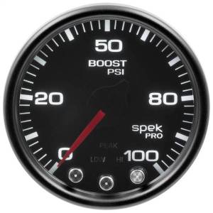 Autometer - AutoMeter GAUGE BOOST 2 1/16in. 100PSI STEPPER MOTOR W/PEAK/WARN BLK/SMOKE/BLK SPEK - P30552 - Image 3