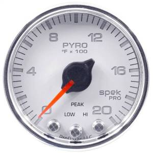 Autometer - AutoMeter GAUGE PYRO. (EGT) 2 1/16in. 2000deg.F STEPPER MOTOR W/PEAK/WARN WHT/CHRM S - P31011 - Image 1