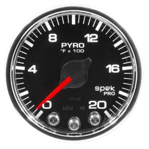 Autometer - AutoMeter GAUGE PYRO. (EGT) 2 1/16in. 2000deg.F STEPPER MOTOR W/PEAK/WARN BLK/CHRM S - P31031 - Image 3