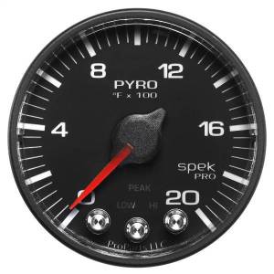 Autometer - AutoMeter GAUGE PYRO. (EGT) 2 1/16in. 2000deg.F STEPPER MOTOR W/PEAK/WARN BLK/BLK SP - P310328 - Image 1