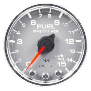 Autometer - AutoMeter GAUGE FUEL PRESS 2 1/16in. 15PSI STEPPER MOTOR W/PEAK/WARN SLVR/CHRM SPEK - P31521 - Image 3