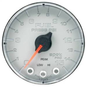 Autometer - AutoMeter GAUGE FUEL PRESS 2 1/16in. 15PSI STEPPER MOTOR W/PEAK/WARN SLVR/CHRM SPEK - P315218 - Image 1