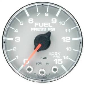 Autometer - AutoMeter GAUGE FUEL PRESS 2 1/16in. 15PSI STEPPER MOTOR W/PEAK/WARN SLVR/CHRM SPEK - P315218 - Image 3