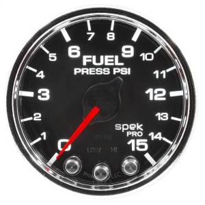 Autometer - AutoMeter GAUGE FUEL PRESS 2 1/16in. 15PSI STEPPER MOTOR W/PEAK/WARN BLK/CHRM SPEK - P31531 - Image 3