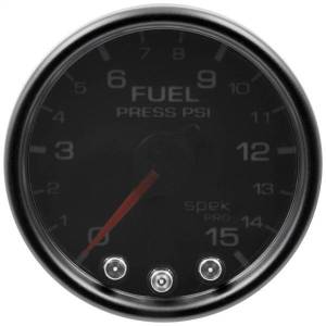 AutoMeter GAUGE FUEL PRESS 2 1/16in. 15PSI STEPPER MOTOR W/PK/WRN BLK/SMOKE/BLK SPEK - P31552