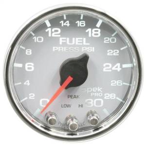 Autometer - AutoMeter GAUGE FUEL PRESS 2 1/16in. 30PSI STEPPER MOTOR W/PEAK/WARN WHT/CHRM SPEK - P31611 - Image 3