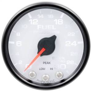Autometer - AutoMeter GAUGE FUEL PRESS 2 1/16in. 30PSI STEPPER MOTOR W/PEAK/WARN WHT/BLK SPEK - P31612 - Image 3