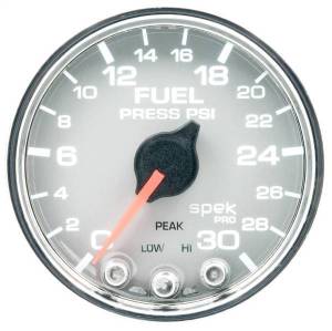 Autometer - AutoMeter GAUGE FUEL PRESS 2 1/16in. 30PSI STEPPER MOTOR W/PEAK/WARN SLVR/CHRM SPEK - P31621 - Image 3
