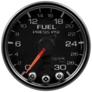 AutoMeter GAUGE FUEL PRESS 2 1/16in. 30PSI STEPPER MOTOR W/PEAK/WARN BLK/BLK SPEK - P31632