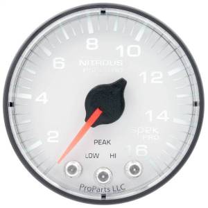 Autometer - AutoMeter GAUGE NITROUS PRESS 2 1/16in. 1600PSI STEPPER MOTOR W/PK/WRN WHT/BLK SPEK - P320128 - Image 3