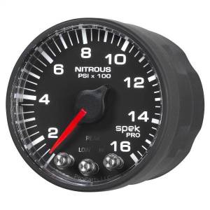 Autometer - AutoMeter GAUGE NITROUS PRESS 2 1/16in. 1600PSI STEPPER MOTOR W/PK/WRN BLK/BLK SPEK - P320328 - Image 2