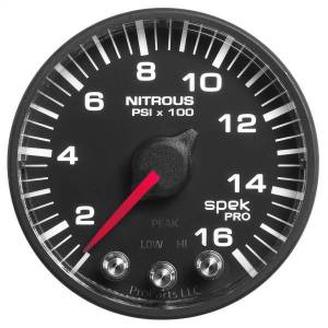 Autometer - AutoMeter GAUGE NITROUS PRESS 2 1/16in. 1600PSI STEPPER MOTOR W/PK/WRN BLK/BLK SPEK - P320328 - Image 7