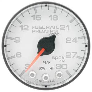Autometer - AutoMeter GAUGE RAIL PRESS 2 1/16in. 30KPSI STEPPER MOTOR W/PEAK/WARN WHT/BLK SPEK - P321128 - Image 1