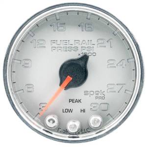 AutoMeter GAUGE RAIL PRESS 2 1/16in. 30KPSI STEPPER MOTOR W/PEAK/WARN SLVR/CHRM SPEK - P32121