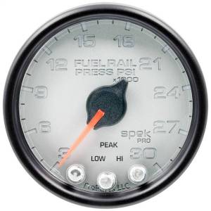 AutoMeter GAUGE RAIL PRESS 2 1/16in. 30KPSI STEPPER MOTOR W/PEAK/WARN SLVR/BLK SPEK - P32122