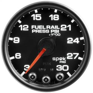 Autometer - AutoMeter GAUGE RAIL PRESS 2 1/16in. 30KPSI STEPPER MOTOR W/PEAK/WARN BLK/BLK SPEK - P32132 - Image 3
