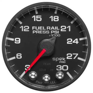 Autometer - AutoMeter GAUGE RAIL PRESS 2 1/16in. 30KPSI STEPPER MOTOR W/PEAK/WARN BLK/BLK SPEK - P321328 - Image 1