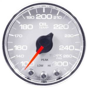 Autometer - AutoMeter GAUGE OIL TEMP 2 1/16in. 300deg.F STEPPER MOTOR W/PEAK/WARN WHT/CHRM SPEK- - P32211 - Image 3