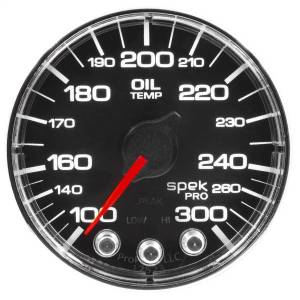 Autometer - AutoMeter GAUGE OIL TEMP 2 1/16in. 300deg.F STEPPER MOTOR W/PEAK/WARN BLK/CHRM SPEK- - P322318 - Image 3