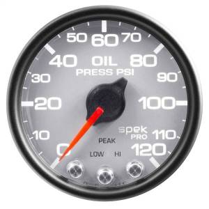 Autometer - AutoMeter GAUGE OIL PRESS 2 1/16in. 120PSI STEPPER MOTOR W/PEAK/WARN SLVR/BLK SPEK - P32522 - Image 3