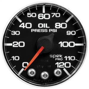 Autometer - AutoMeter GAUGE OIL PRESS 2 1/16in. 120PSI STEPPER MOTOR W/PEAK/WARN BLK/CHRM SPEK - P325318 - Image 3