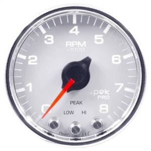 Autometer - AutoMeter GAUGE TACH 2 1/16in. 8K RPM W/SHIFT LIGHT/PEAK MEM WHT/CHRM SPEK-PRO - P33411 - Image 3