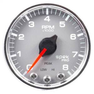 Autometer - AutoMeter GAUGE TACH 2 1/16in. 8K RPM W/SHIFT LIGHT/PEAK MEM SLVR/CHRM SPEK-PRO - P33421 - Image 3