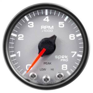 Autometer - AutoMeter GAUGE TACH 2 1/16in. 8K RPM W/SHIFT LIGHT/PEAK MEM SLVR/BLK SPEK-PRO - P33422 - Image 3