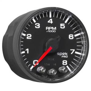 Autometer - AutoMeter GAUGE TACH 2 1/16in. 8K RPM W/SHIFT LIGHT/PEAK MEM BLK/BLK SPEK-PRO - P334328 - Image 4