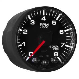 Autometer - AutoMeter GAUGE TACH 2 1/16in. 8K RPM W/SHIFT LIGHT/PEAK MEM BLK/BLK SPEK-PRO - P334328 - Image 5