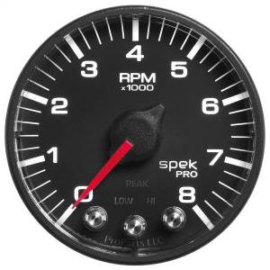 Autometer - AutoMeter GAUGE TACH 2 1/16in. 8K RPM W/SHIFT LIGHT/PEAK MEM BLK/BLK SPEK-PRO - P334328 - Image 7