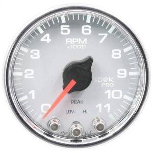 Autometer - AutoMeter GAUGE TACH 2 1/16in. 11K RPM W/SHIFT LIGHT/PEAK MEM WHT/CHRM SPEK-PRO - P33611 - Image 3