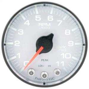 Autometer - AutoMeter GAUGE TACH 2 1/16in. 11K RPM W/SHIFT LIGHT/PEAK MEM WHT/BLK SPEK-PRO - P336128 - Image 3