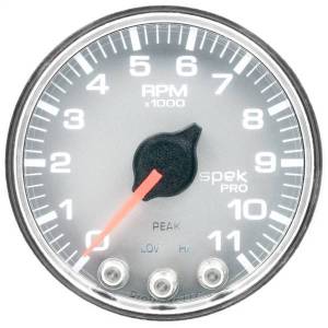 Autometer - AutoMeter GAUGE TACH 2 1/16in. 11K RPM W/SHIFT LIGHT/PEAK MEM SLVR/CHRM SPEK-PRO - P33621 - Image 3