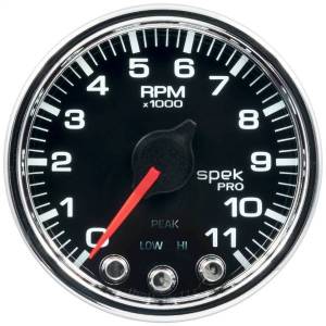 Autometer - AutoMeter GAUGE TACH 2 1/16in. 11K RPM W/SHIFT LIGHT/PEAK MEM BLK/CHRM SPEK-PRO - P33631 - Image 3