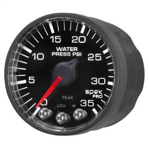 Autometer - AutoMeter GAUGE WATER PRESS 2 1/16in. 35PSI STEPPER MOTOR W/PK/WRN BLK/BLK SPEK-PRO - P343328 - Image 2