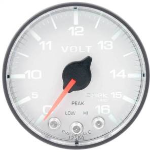 Autometer - AutoMeter GAUGE VOLTMETER 2 1/16in. 16V STEPPER MOTOR W/PEAK/WARN WHT/BLK SPEK-PRO - P344128 - Image 3