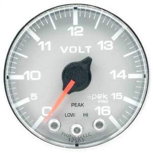 Autometer - AutoMeter GAUGE VOLTMETER 2 1/16in. 16V STEPPER MOTOR W/PEAK/WARN SLVR/CHRM SPEK-PRO - P344218 - Image 3