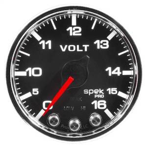 Autometer - AutoMeter GAUGE VOLTMETER 2 1/16in. 16V STEPPER MOTOR W/PEAK/WARN BLK/CHRM SPEK-PRO - P34431 - Image 3