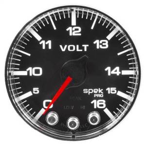 Autometer - AutoMeter GAUGE VOLTMETER 2 1/16in. 16V STEPPER MOTOR W/PEAK/WARN BLK/CHRM SPEK-PRO - P344318 - Image 3