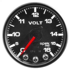 Autometer - AutoMeter GAUGE VOLTMETER 2 1/16in. 16V STEPPER MOTOR W/PEAK/WARN BLK/BLK SPEK-PRO - P34432 - Image 3