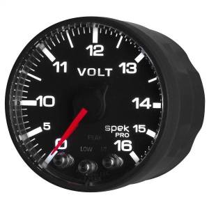 Autometer - AutoMeter GAUGE VOLTMETER 2 1/16in. 16V STEPPER MOTOR W/PEAK/WARN BLK/BLK SPEK-PRO - P344328 - Image 3