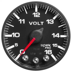 Autometer - AutoMeter GAUGE VOLTMETER 2 1/16in. 16V STEPPER MOTOR W/PEAK/WARN BLK/BLK SPEK-PRO - P344328 - Image 7