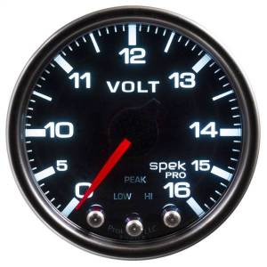 Autometer - AutoMeter GAUGE VOLTMETER 2 1/16in. 16V STEPPER MOTOR W/PEAK/WARN BLK/SMOKE/BLK SPEK - P34452 - Image 3