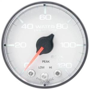 Autometer - AutoMeter GAUGE WATER PRESS 2 1/16in. 120PSI STEPPER MOTOR W/PEAK/WARN WHT/BLK SPEK - P345128 - Image 3