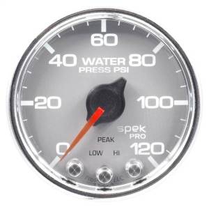 Autometer - AutoMeter GAUGE WATER PRESS 2 1/16in. 120PSI STEPPER MOTOR W/PEAK/WRN SLVR/CHRM SPEK - P34521 - Image 3