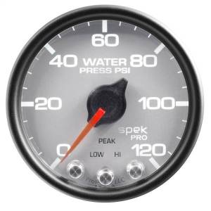 Autometer - AutoMeter GAUGE WATER PRESS 2 1/16in. 120PSI STEPPER MOTOR W/PEAK/WARN SLVR/BLK SPEK - P34522 - Image 3