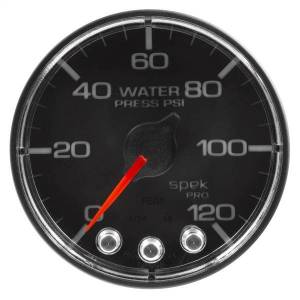 Autometer - AutoMeter GAUGE WATER PRESS 2 1/16in. 120PSI STEPPER MOTOR W/PEAK/WARN BLK/CHRM SPEK - P345318 - Image 1